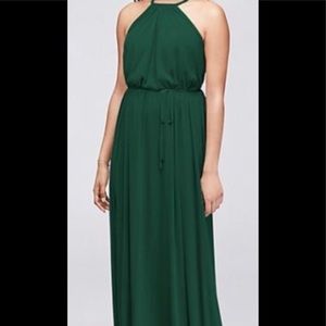 David’s Bridal long bridesmaid dress, juniper, size 4